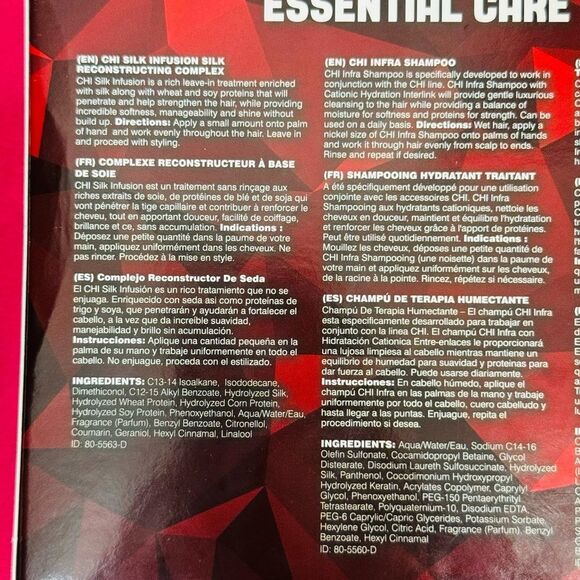 NIB CHI Infra Essential Care 3 piece Kit - 6 Oz, Shampoo, Treatment, Infusion - Picture 8 of 9